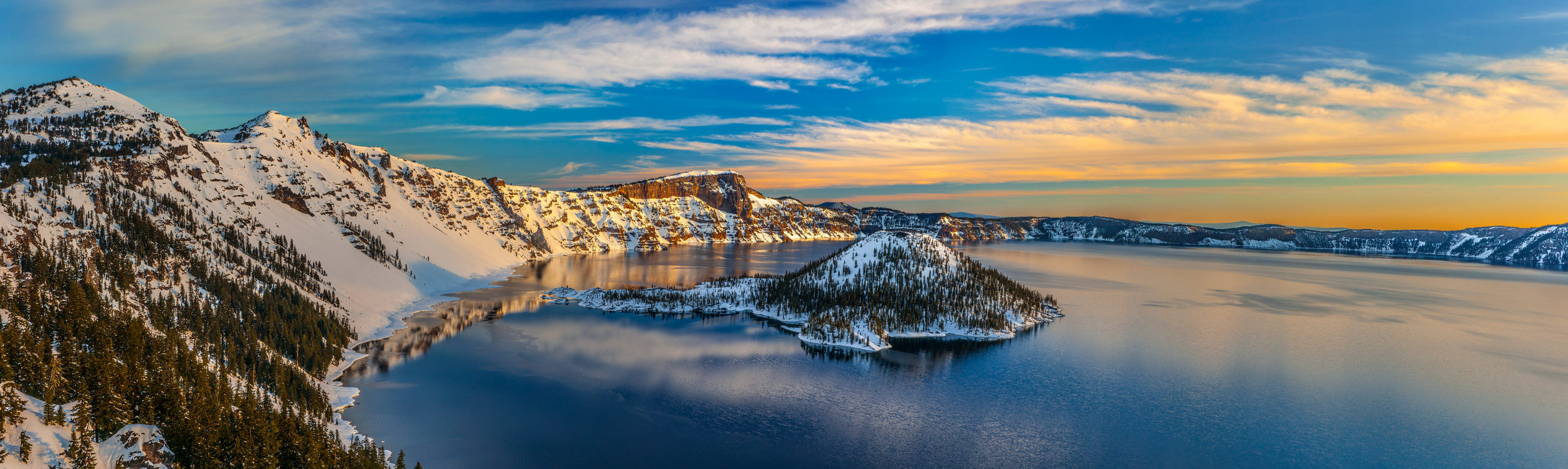 Crater Lake National Park Oregon Wizard Island Panorama Fine Art Landscape Photography Mark Lilly
