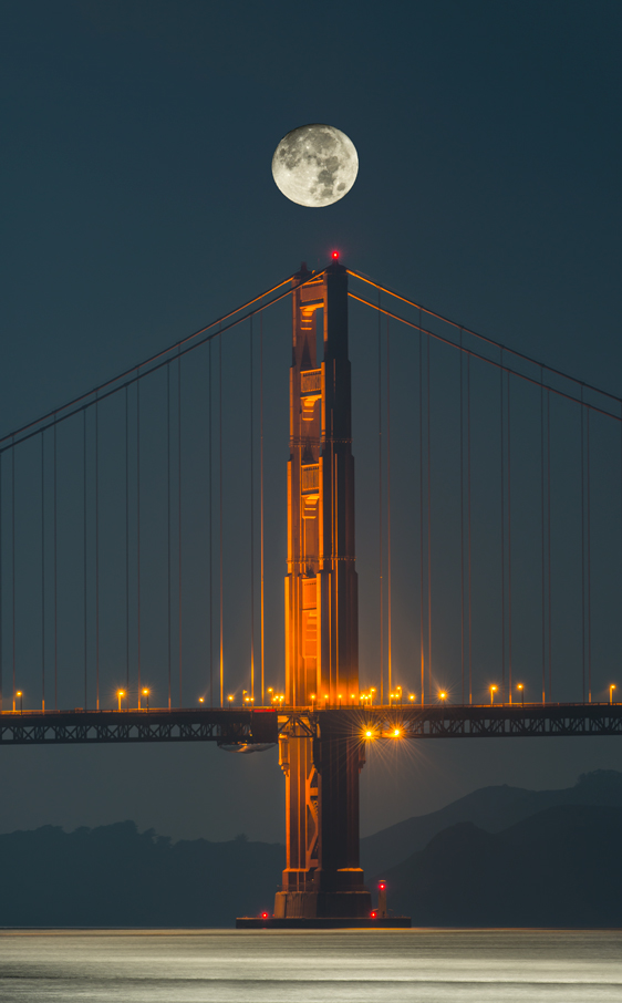 Golden Gate Bridge San Francisco Bay Area California Full Moon Crissy Field Fine Art Landscape Photography Mark Lilly