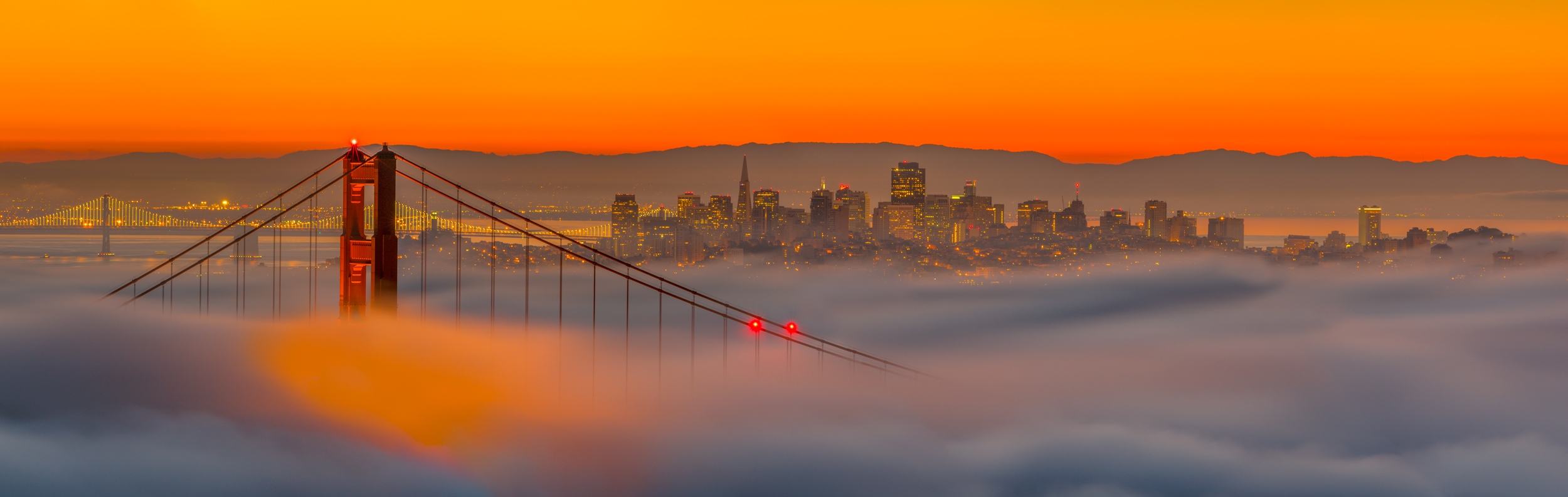 Marin Headlands Golden Gate Bridge San Francisco Bay Area California Oakland East Bay Fog Fine Art Landscape Photography Mark Lilly Panorama