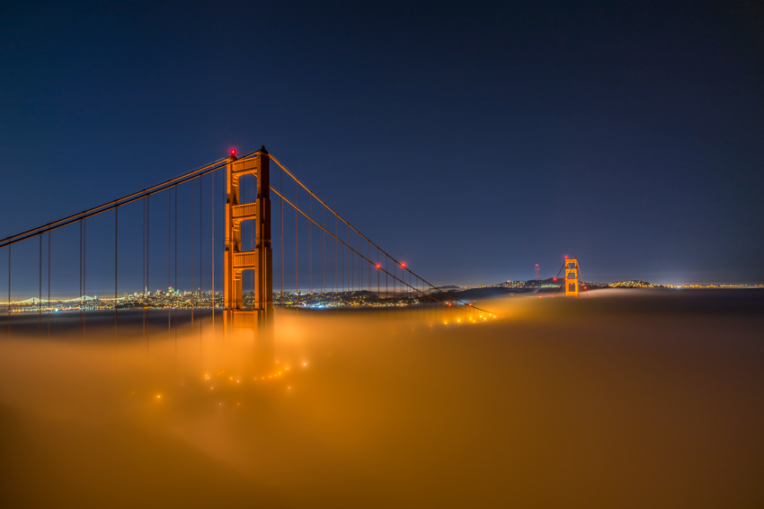 Marin Headlands Golden Gate Bridge San Francisco Bay Area Fog Sunrise California Fine Art Landscape Photography Mark Lilly