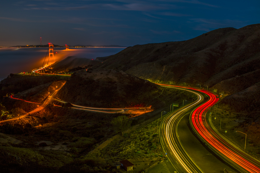 Marin Headlands Golden Gate Bridge San Francisco Sausalito Bay Area California Fog 101S Fine Art Landscape Photography Mark Lilly