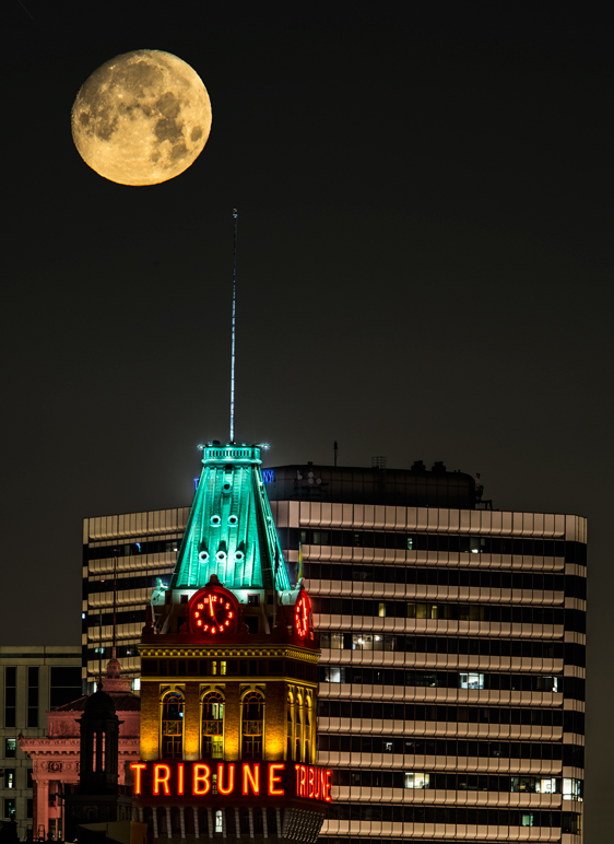 Oakland Tribune Lake Merritt East Bay Moon Fine Art Landscape Photography Mark Lilly