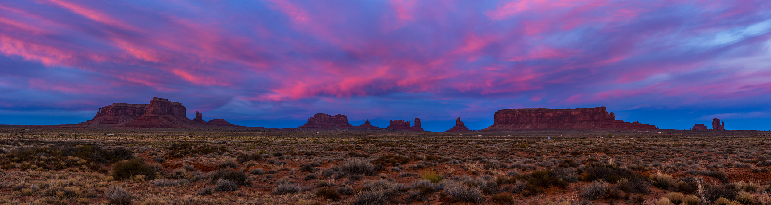Monument Valley Sunset Arizona Utah AZ UT Panorama Navajo John Ford John Wayne Fine Art Landscape Photography Mark Lilly