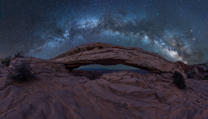 Mesa Arch Canyonlands National Park Utah Moab Milky Way Panorama Fine Art Landscape Photography Mark Lilly