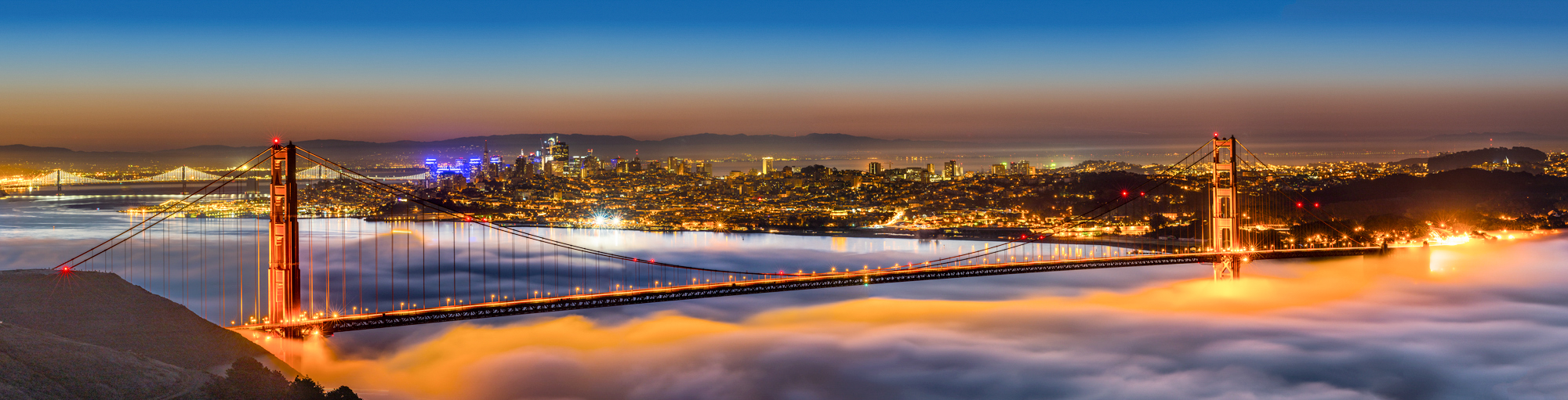 Marin Headlands Golden Gate Bridge San Francisco Bay Area California Panorama Fine Art Landscape Photography Mark Lilly Panorama