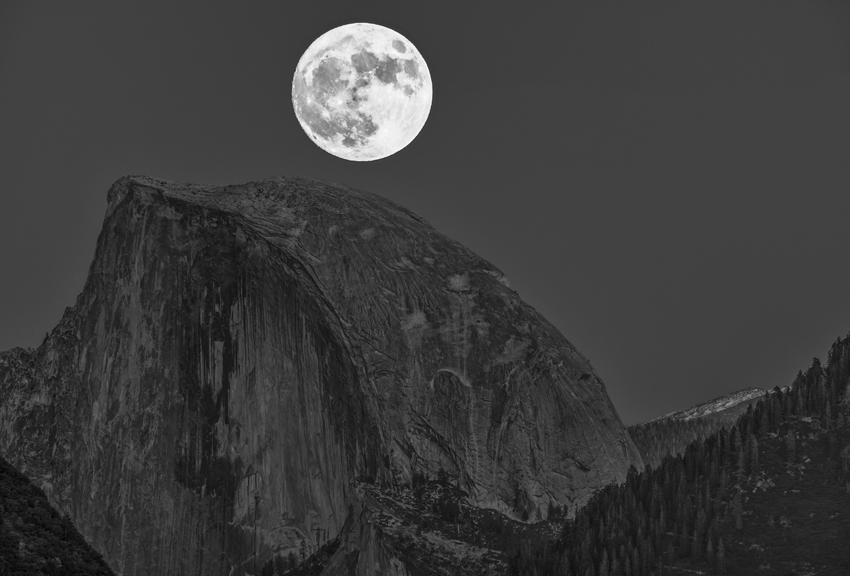 Yosemite National Park Tunnel View Yosemite Valley Half Dome El Capitan Moon Moonrise Bridalveil Falls California Fine Art Landscape Photography Mark Lilly