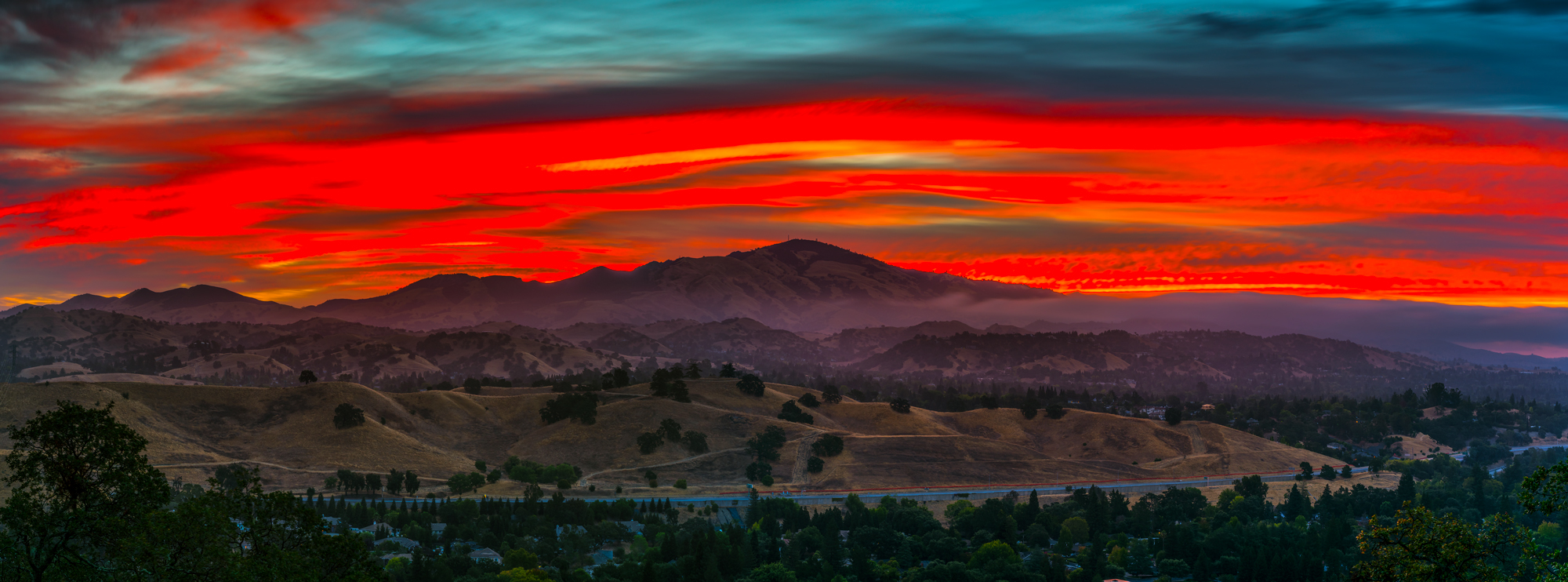 Mount Diablo Sunrise Alamo Walnut Creek Contra Costa County Panorama Fine Art Landscape Photography Mark Lilly