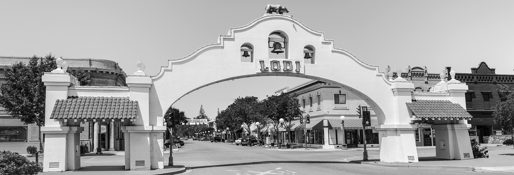 Downtown Lodi Arch San Joaquin County Central Valley California Panorama Mark Lilly Fine Art Photography