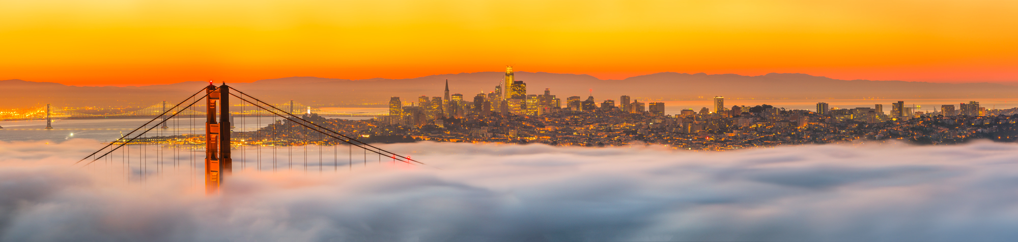 Oakland San Francisco Bay Bridge Sausalito Bay Area California Panorama Fine Art Landscape Photography Mark Lilly