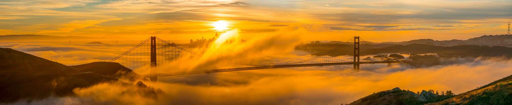 Oakland Hills San Francisco East Bay Fog Bay Bridge Grizzly Peak Skyline Drive Panorama Fine Art Landscape Photography Mark Lilly