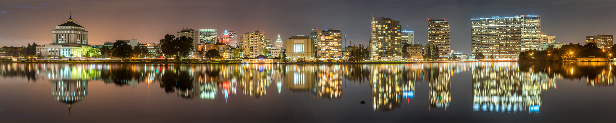 Oakland Lake Merritt Bay Area Sunset Panorama Mark Lilly Fine Art Photography