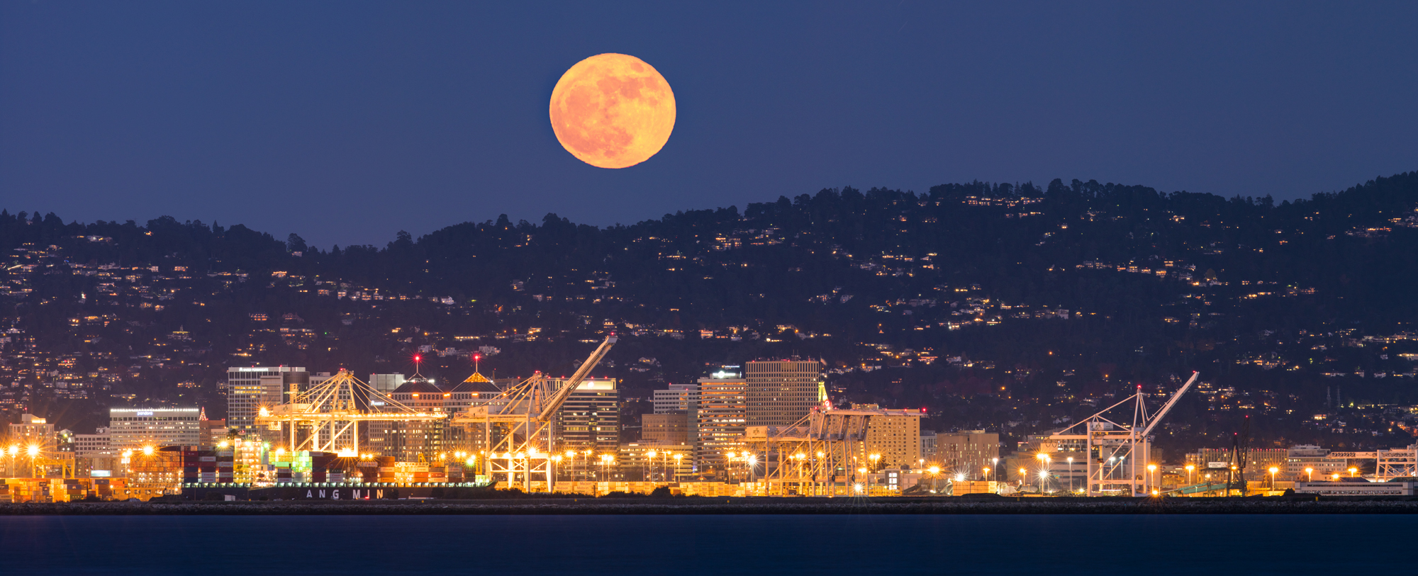 Mount Diablo Full Moonrise Alamo Walnut Creek Contra Costa County Panorama Fine Art Landscape Photography Mark Lilly