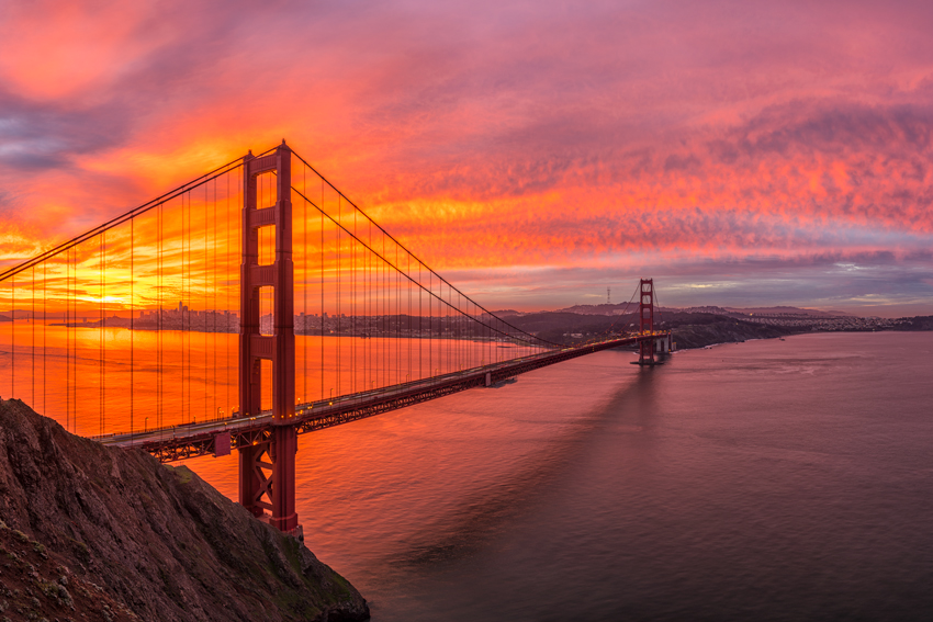 Marin Headlands Golden Gate Bridge San Francisco Bay Area California Slacker Hill Ridge Fog Fine Art Landscape Photography Mark Lilly