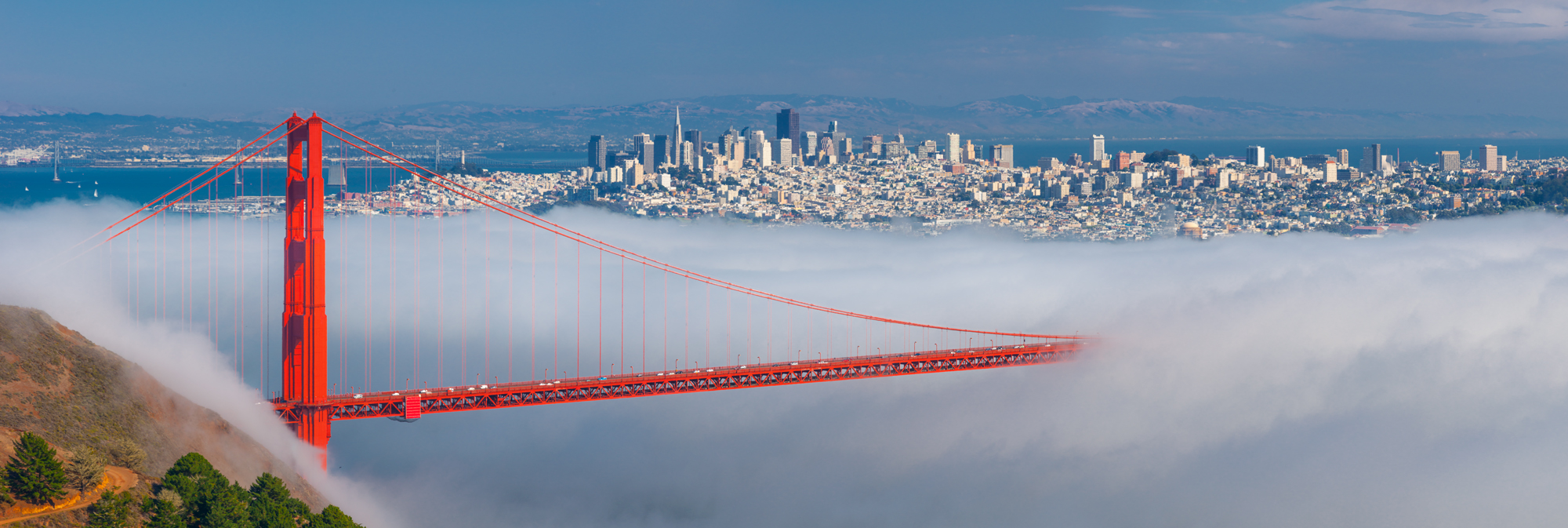 Marin Headlands Golden Gate Bridge San Francisco Bay Area California Kirby Cove Fine Art Landscape Photography Mark Lilly Panorama