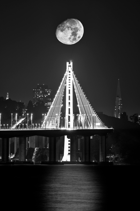 San Francisco Broadway Transamerica Building Pyramid Full Moon Fine Art Landscape Photography Mark Lilly
