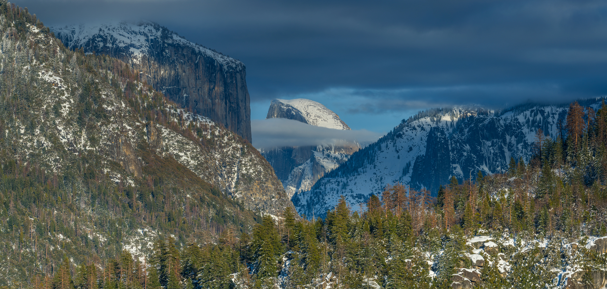 Yosemite National Park Glacier Point Half Dome Monsoonal Panorama Fine Art Landscape Photography Mark Lilly