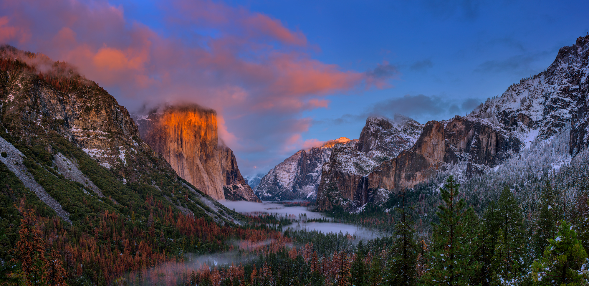 Yosemite National Park Glacier Point Half Dome Monsoonal Panorama Fine Art Landscape Photography Mark Lilly