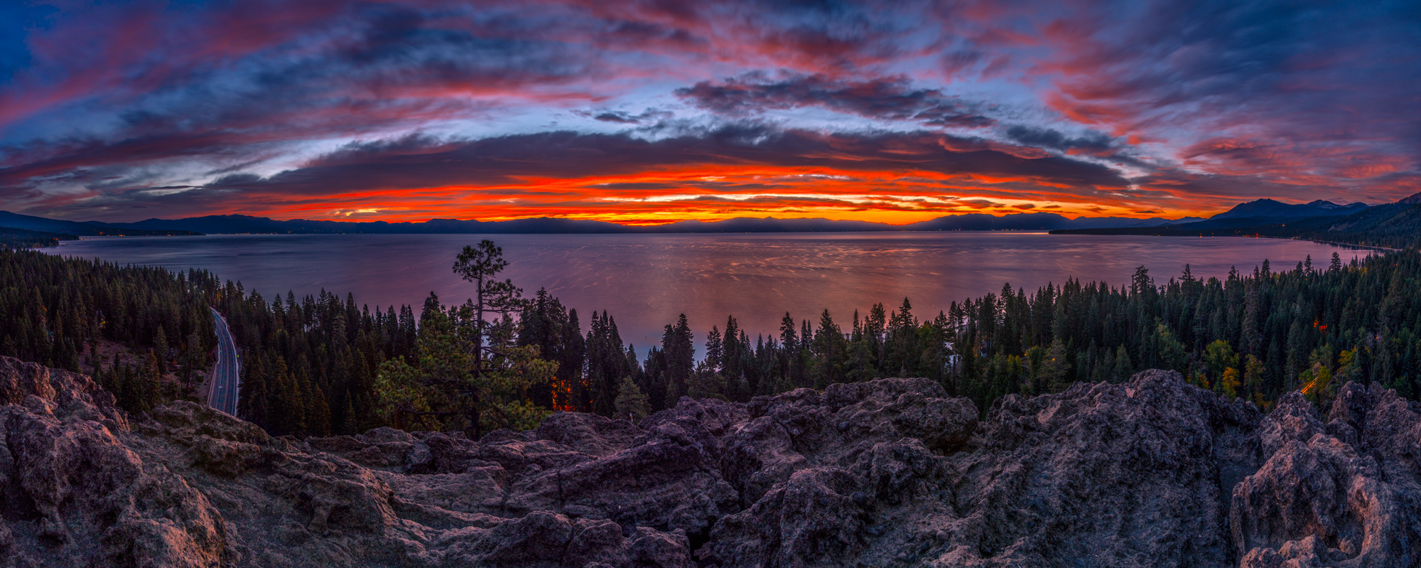 Eagle Rock Lake Tahoe Homewood Tahoe City Highway 89 Milky Way Panorama Fine Art Landscape Photography Mark Lilly